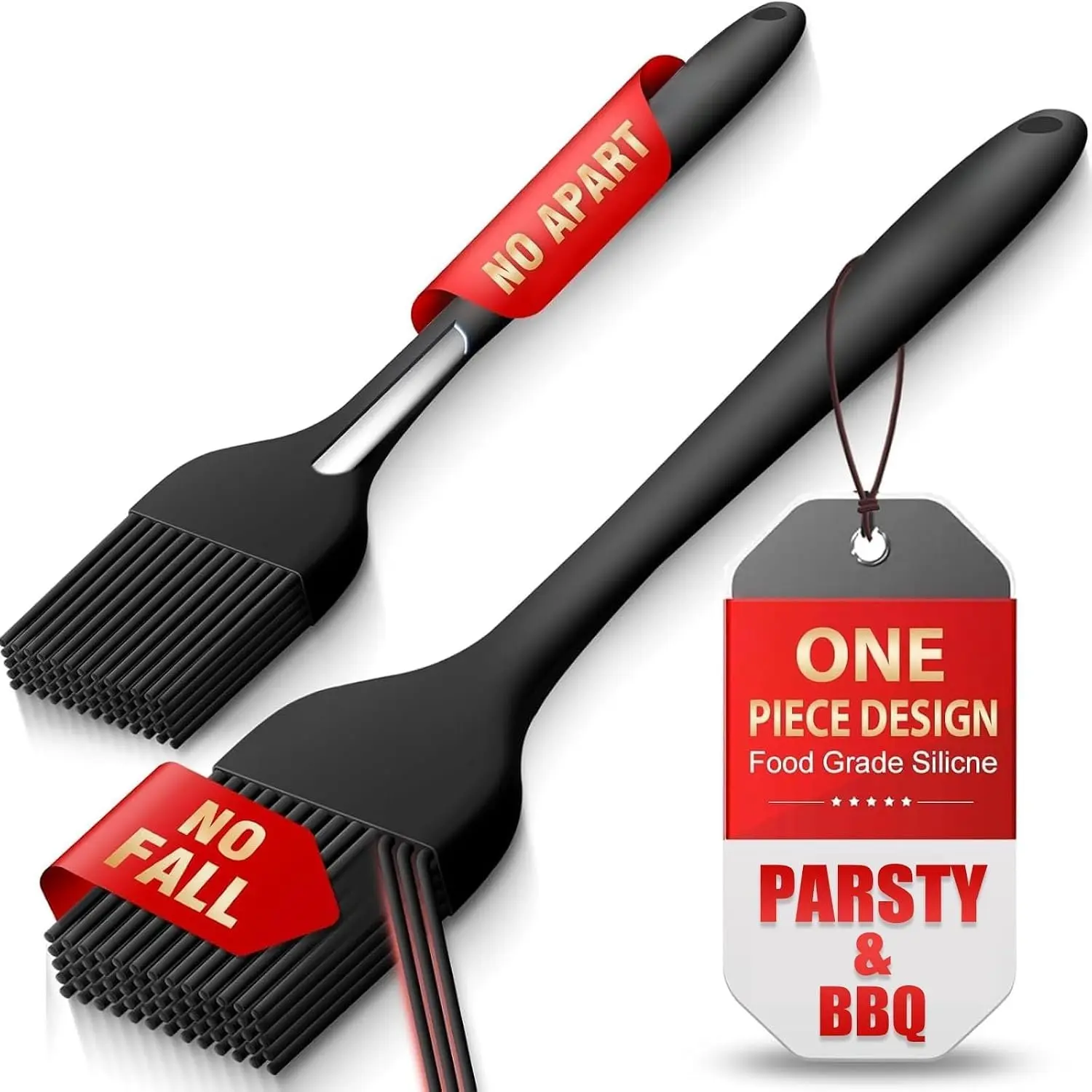 600°F Heat Resistant  Basting Brushes  Pastry Brush, Spread Oil Butter Sauce for BBQ Grill Baking Kitchen Cooking, Dishwasher Safe (2 SIZE)
