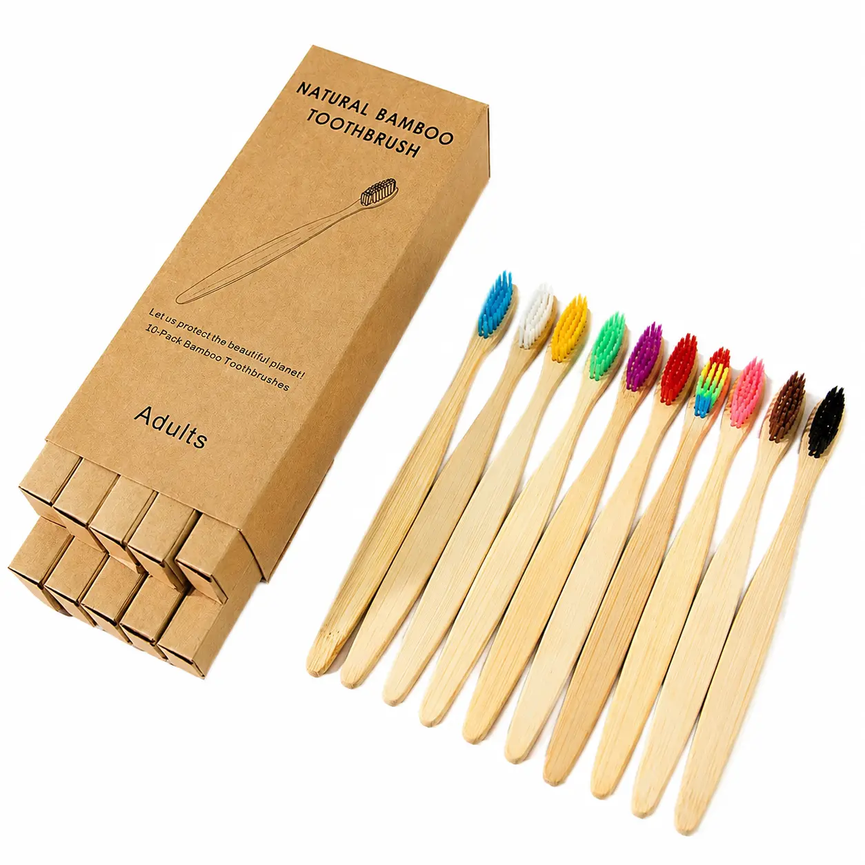Eco-Friendly Bamboo Travel Toothbrush Set – Biodegradable Handle with Activated Charcoal Soft Bristles, Disposable & Compact for On-the-Go Use, Ideal for Hotels, Airlines, and Sustainable Lifestyle Consumers