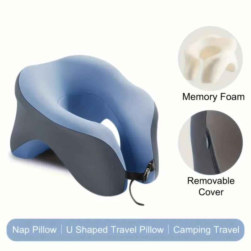 U-shaped neck pillow, comfortable nap, portable washable travel pillow, suitable for home, camping and office use. U-shaped neck pillow, high-quality elastic, pillowcase is machine washable, the ultimate convenience. Travel, office nap or home use