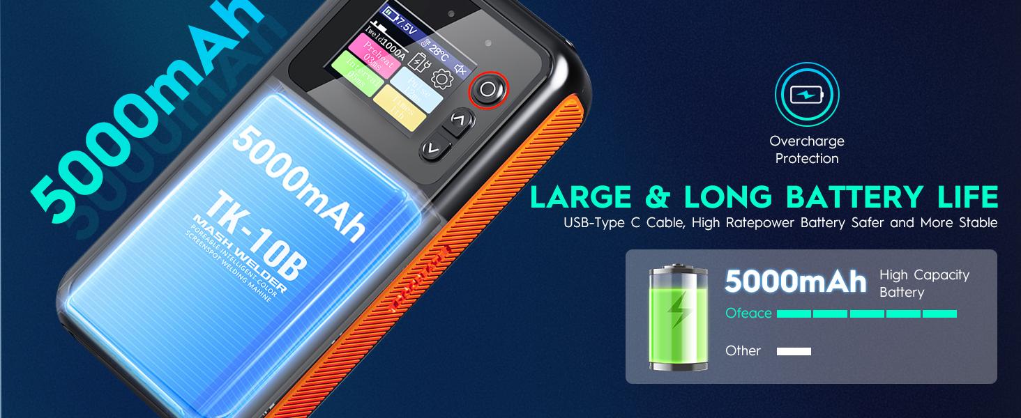 Battery Spot Welder, Battery Welder With 1.8" LCD Screen, Dual Pulse Spot Welder, Mini Spot 0.1MM-0.25MM for Mobile Phone Battery Repair, Nickel Strip, Battery, Iron, Stainless