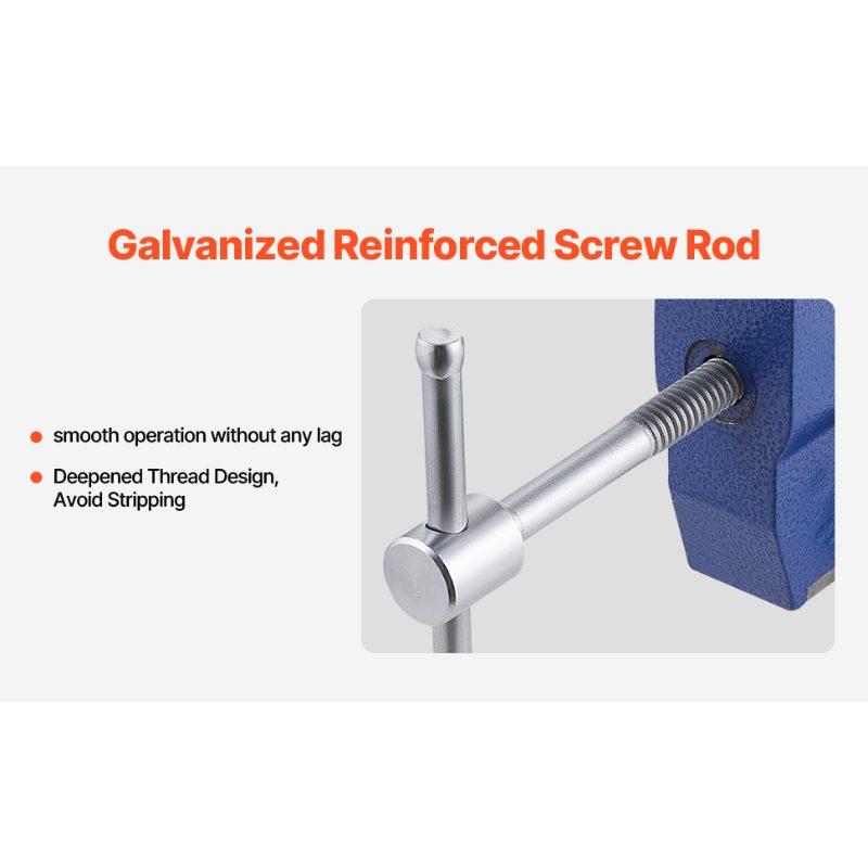 VEVOR Heavy Duty Bench Vise, 6-1/2 Jaw Width, 5 Max Jaw Opening Multi-Purpose Ductile Iron Bench Vise with Anvil, 360 Swivel Base Head, 3 Throat, 5620 lbs Clamp Force, for Pipe Repairing Metalworking VEVOR Heavy Duty Bench Vise, 6-1/2 Jaw Width, 5 Max Jaw Opening Multi-Purpose Ductile Iron Bench Vise with Anvil, 360 Swivel Base Head, 3 Throat, 5620 lbs Clamp Force, for Pipe Repairing Metalworking