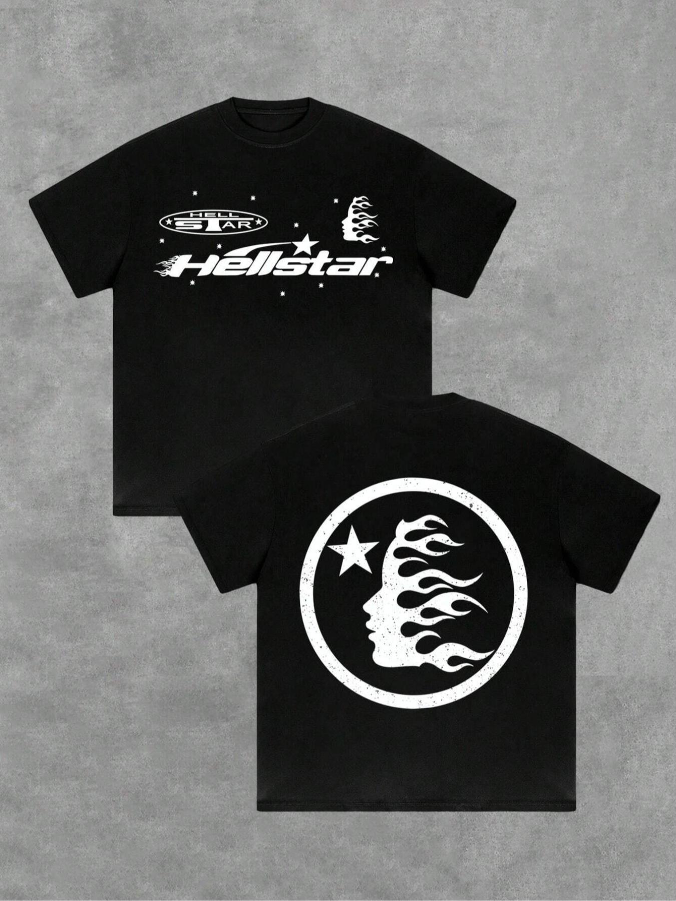 Men's Regular Fit Star & Moon Print Round Neck Tee, Casual Comfy Short Sleeve T-shirt for Daily Wear, Men's Top for All Seasons, Tropical, Casual Style Graphic, Casual Street Fashion