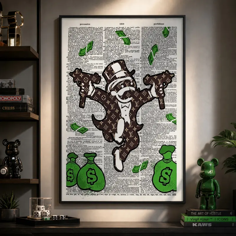 Banksy Graffiti Monopoly Man Poster Set, Artistic Urban Street Prints, Cool Home Wall Art Decor, Teen Boy Gift, Dorm & Office Wall Art, Street Art Decor, Modern Urban Poster