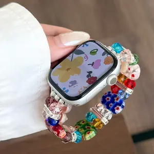 Colorful candy elastic strap suitable for Apple iwatch23456789S10 watch wristband apple strap