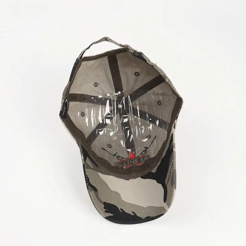Euro-American Retro Embroidered Letter Five-Star Soft-Top Camouflage Breathable Adjustable Military Visor Classic Baseball Cap Euro-American Retro Embroidered Letter Five-Star Soft-Top Camouflage Breathable Adjustable Military Visor Classic Baseball Cap