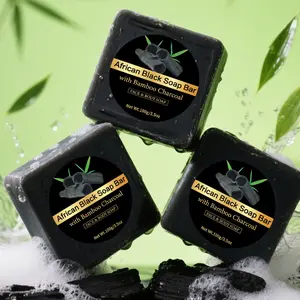 3pcs African Black Soap Bar bamboo charcoal Soap Bar,oil control Cleansing And Moisturizing Product for Body, And Face,Capable of odor oil control,Enriched with Coconut Oil, Shea Butter, And Glycerin, Free from Alcohol, Rich Foam ,Appropriate for All Skin