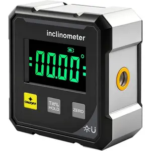 Digital Angle Finder Protractor Tool, 4*90 °     High Accuracy Measuring Tool with Large Display, 4-Side Magnetic Angle Gauge, Cube Inclinometer, Table Saw Miter Protractor  Woodworking Measuring Tool