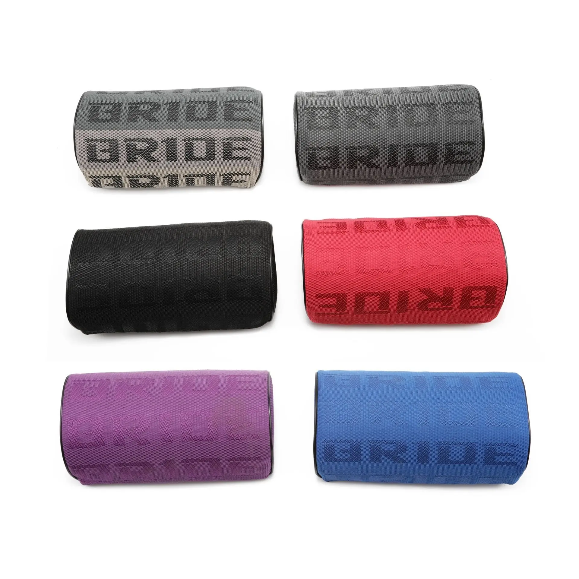 Universal Car Neck Pillow Racing Fabric PP Cotton Filled Soft Headrest Cushion Cervical Neck Support for Driver Passenger Auto Interior Accessories