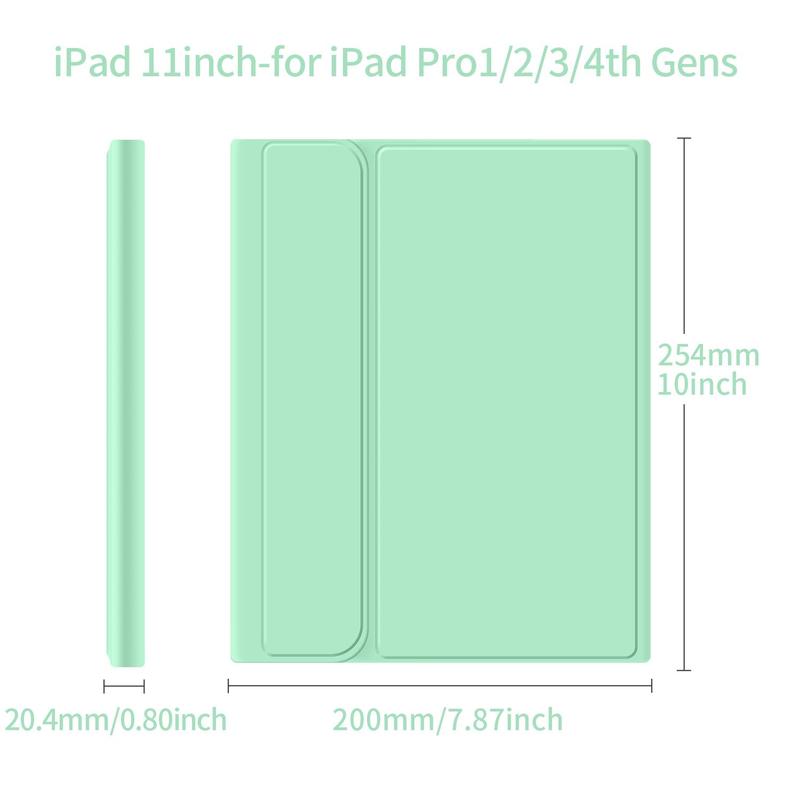 Detachable Wireless Keyboard with Case & Pencil Holder, 1 Set Strong Magnetic Keyboard, Stand Folio Keyboard Case with Adjustable Stand, Foldable Tablet Keyboard for iPad Pro 1/2/3/4th