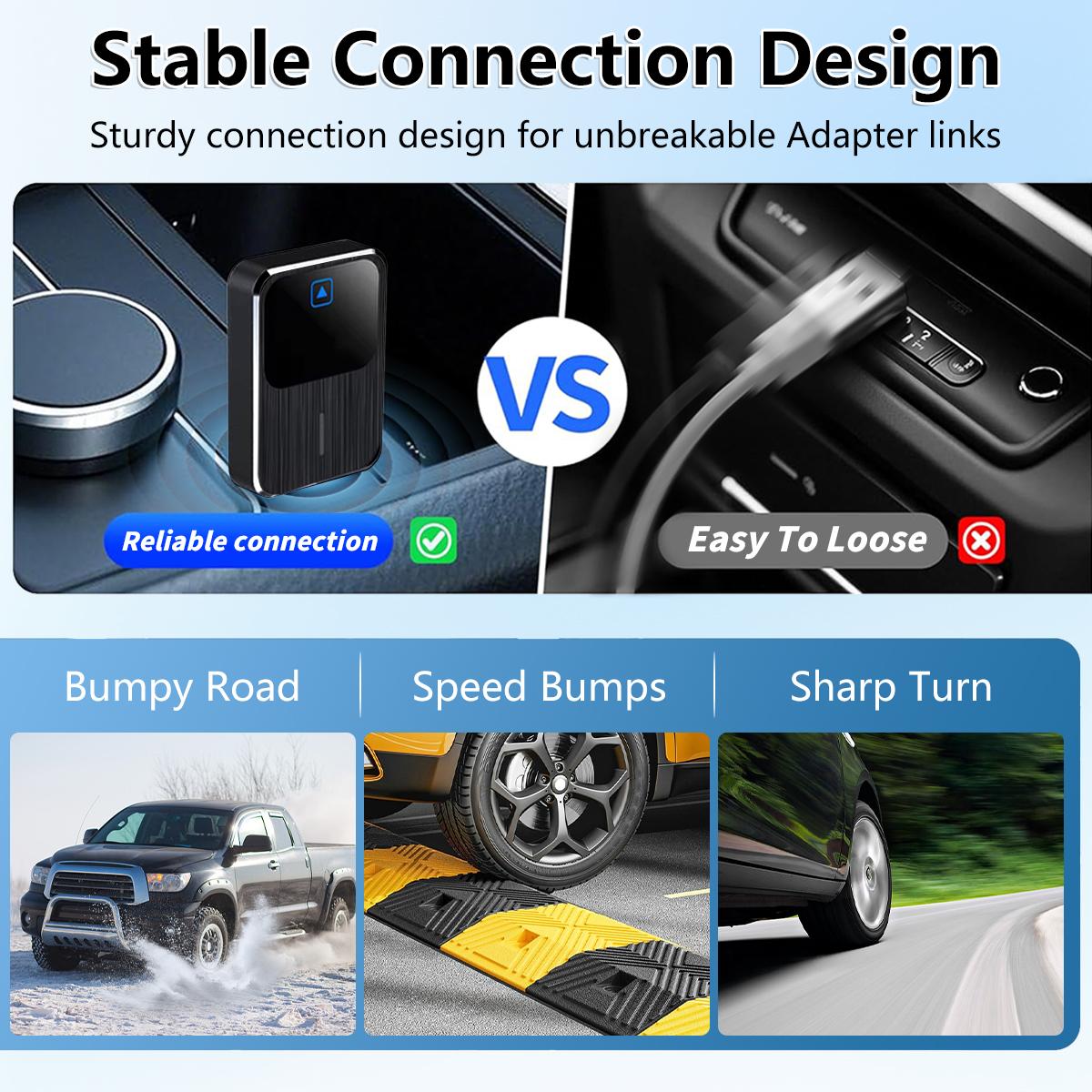 Wireless Apple CarPlay Adapter for both Apple and Android converts wired to wireless suitable for factory wired CarPlay cars from 2016+ Vehicle Auto Automotive Connectivity