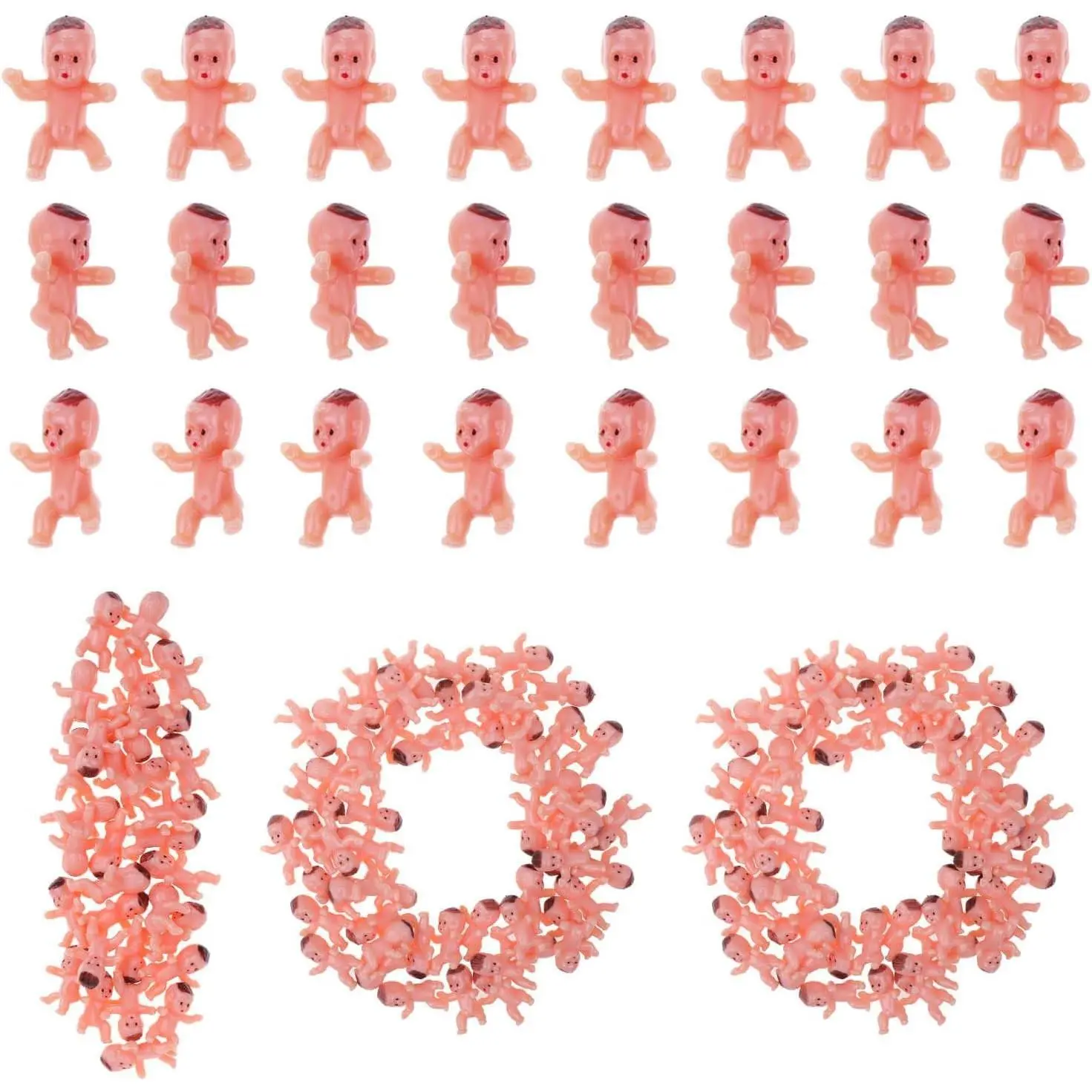 100 Pcs 1 Inch Tiny Plastic Mini Babies for Baby Shower Games, Ice Cubes and Party FavorsGift