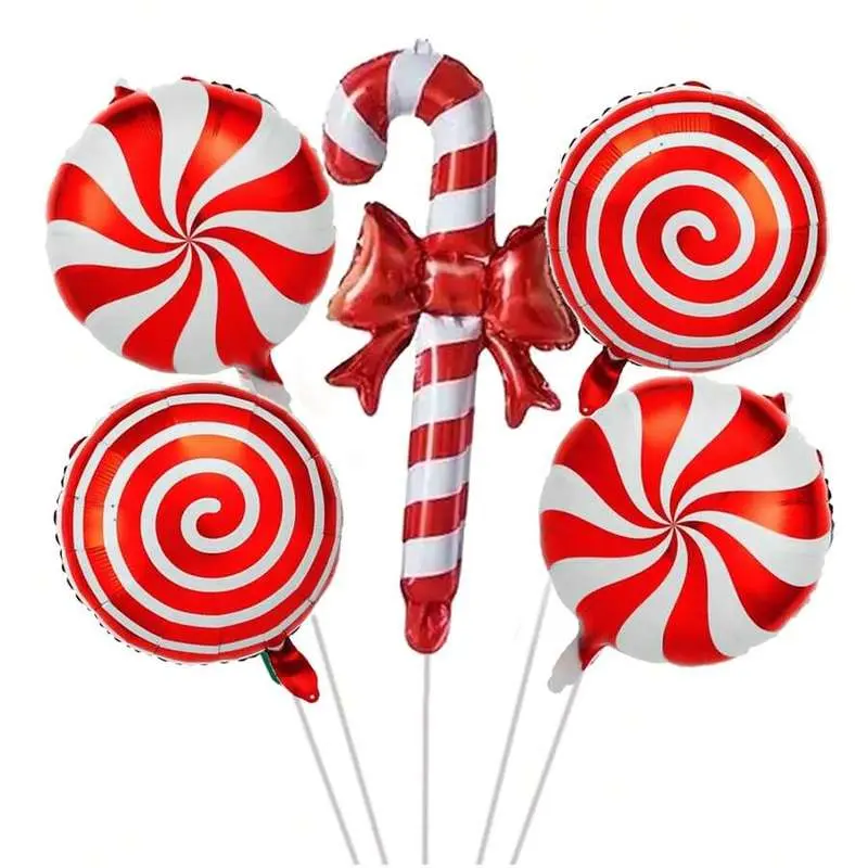 5pcs/Set Christmas Nutcracker Soldiers, Candy Windmill, Christmas Ball Foil Balloons Set, Christmas Party Decorations, New Year Party Balloons, Christmas