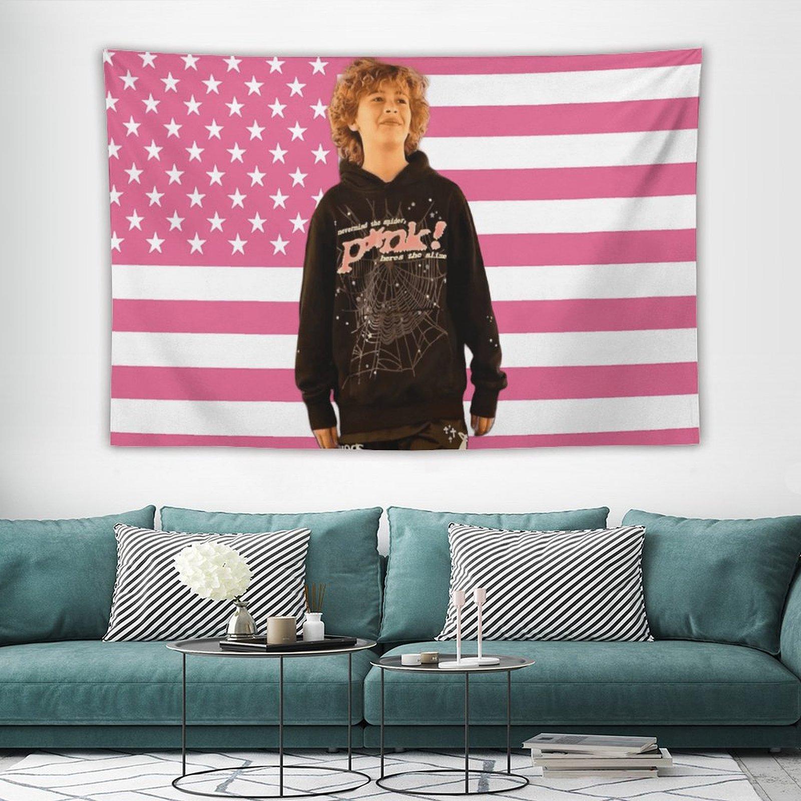Nelson Celebrity and Decorations Stuff American Pink Flags Wall Funny Tapestry Hanging Neumann Merch for Dorm Bedroom Decorative Aesthetic room decor