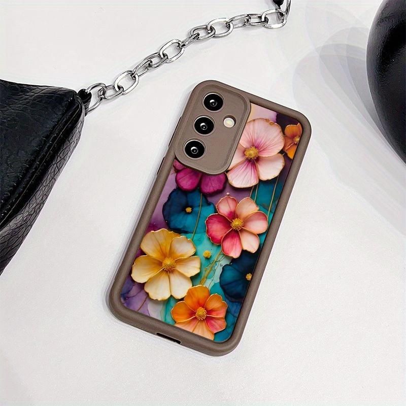 Phone Case - Full Screen Multi-Color Flowers Brown High Bamboo Anti-Fall Shock-Absorbing Protective Phone Case for Samsung Galaxy S26 S25 S24 S23 S22 S21 Fe Plus Ultra A13 A14 A15 A16 A17 A33 A34 A35 A36 A52 A53 A54 Note20