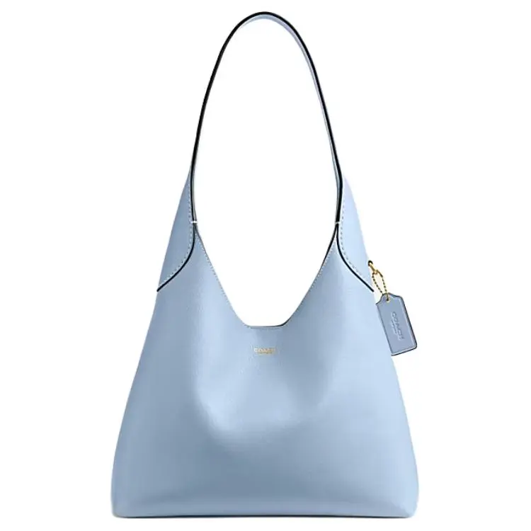 Coach Brooklyn 28 Satchel Handbag for Women – Gold-Tone Hardware, Smooth Leather, Blue