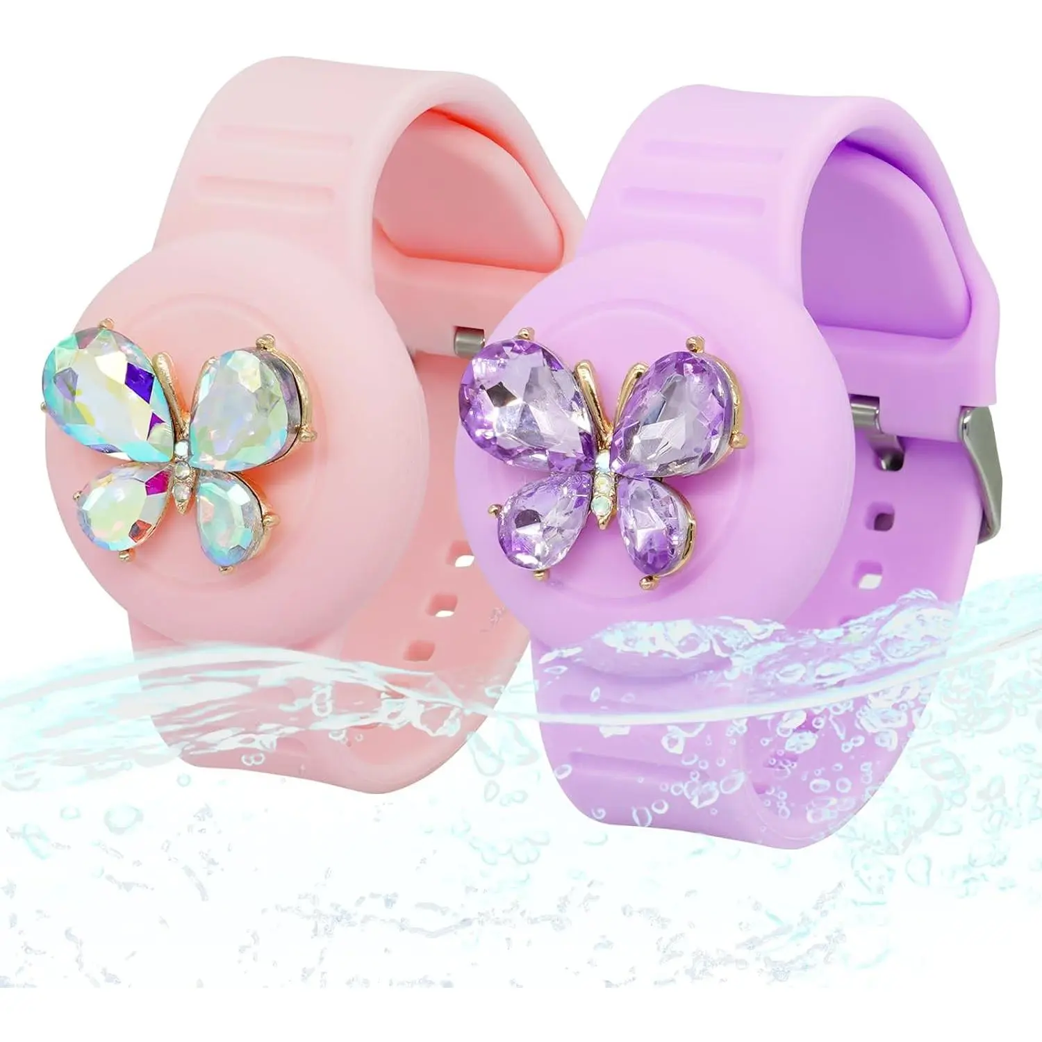 2 Pack   Watch Holder for Airtag 2nd & 1st, Cute Butterfly   Wristband Bracelet Cover