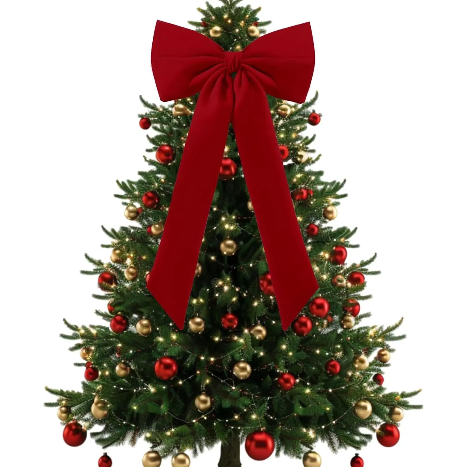 Large Christmas Bow Ornament 15x30 Inch  Giant Wreath Bows Xmas Tree Topper Ribbon  Bows for Christmas Holiday  Wall Outdoor Indoor Party Garland Crafts Decoration(Red)