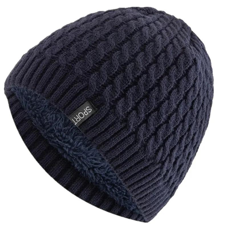 Hot Sale Unisex Casual Winter Hat SPORT Label Twisted Pattern Knitted Hat Winter Cozy Soft Beanie Hats