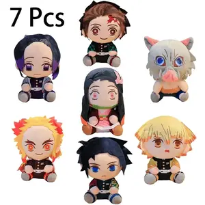 20cm Hot Japan  Slayer Plush Dolls Lovely Anime Kimetsu No Yaiba Kamado Tanjirou Nezuko Zenitsu Kyoujurou Toys Kids Gifts