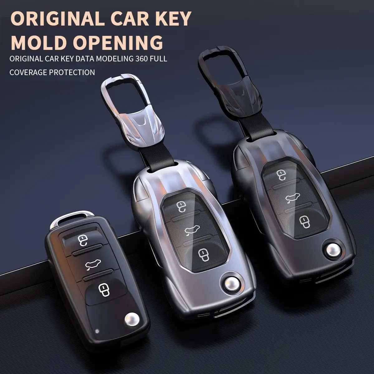 Zinc Alloy Car Key Cover Fob Case Shell Key Chain for Volkswagen VW Polo Golf Passat Tiguan Beetle Caddy T5 Up Skoda Octavia Seat Leon Altea Car Key Accessories