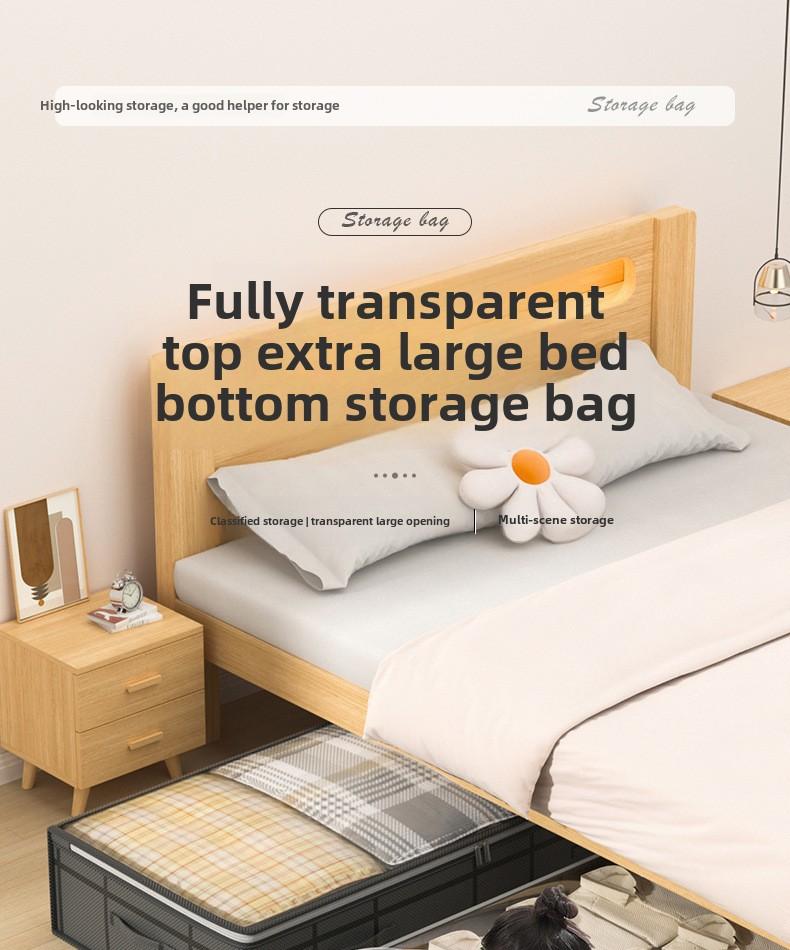 2pcs Blanket Box Extra Large Under-Bed Storage Boxes - Thick, Durable Non-Woven Material, Dustproof & Moisture-Resistant Organizer for Home Use, Space-Saving Design with Clear Lid, Ideal for Bedding & Linens, Clothes Organizer Storage,Cool Stuff For Room