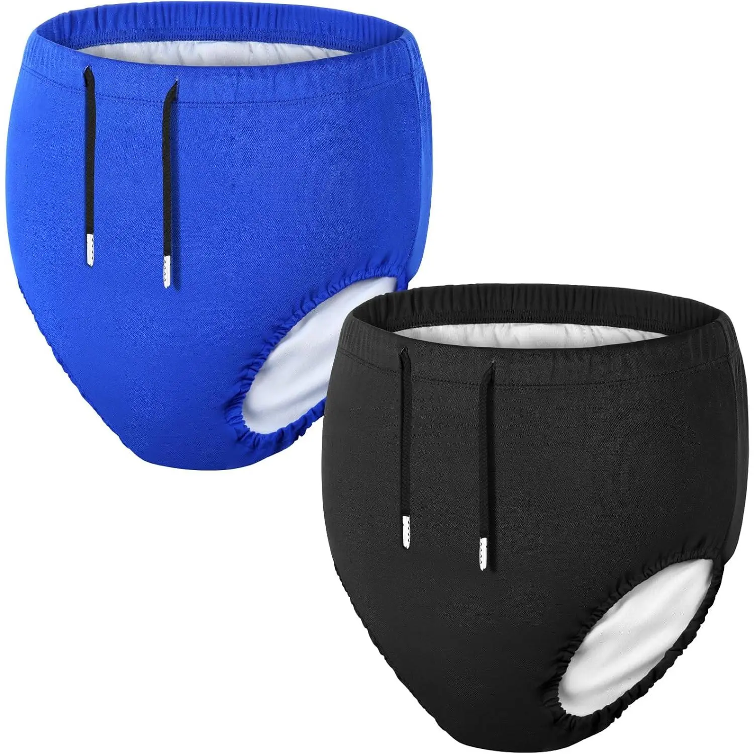 Youth Reusable Waterproof Cloth Swim Diapers (2-Pack) - Unisex 6-8T, Black, Blue Shades (Dark, Navy), Waterproof Cover, Swimwear Fit, for Special Needs & Incontinence, No Warning Applicable, No, Dark Blue, Navy Blue