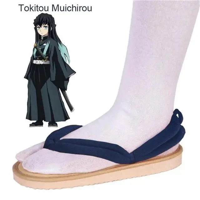 Anime Demon Slayer Kimetsu No Yaiba Kamado Nezuko Cosplay Footwear - Single Pair Kimono Clogs, Flip-Flop Geta Slippers for Costumes Accessories