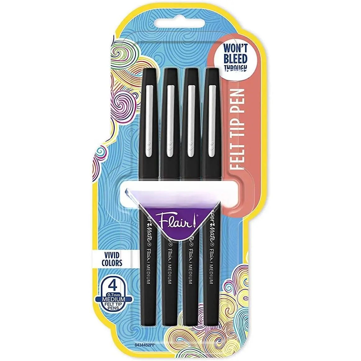 Flair Felt Tip Pens - Bold Lines, Smudge-Proof, Medium Point (0.7mm), Black Office Writing Supplies for Computers & Office Equipment