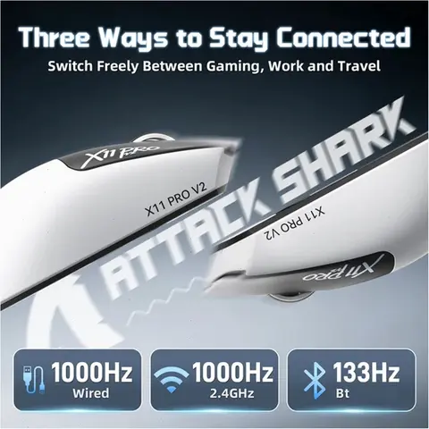 ATTACK SHARK X11 PRO V2 Wireless Gaming Mouse with TFT Display Charging Dock, TFT Display Charging Dock, 2.4G Receiver, 30,000 DPI, Tri-Mode Connectivity, PAW3315 Sensor