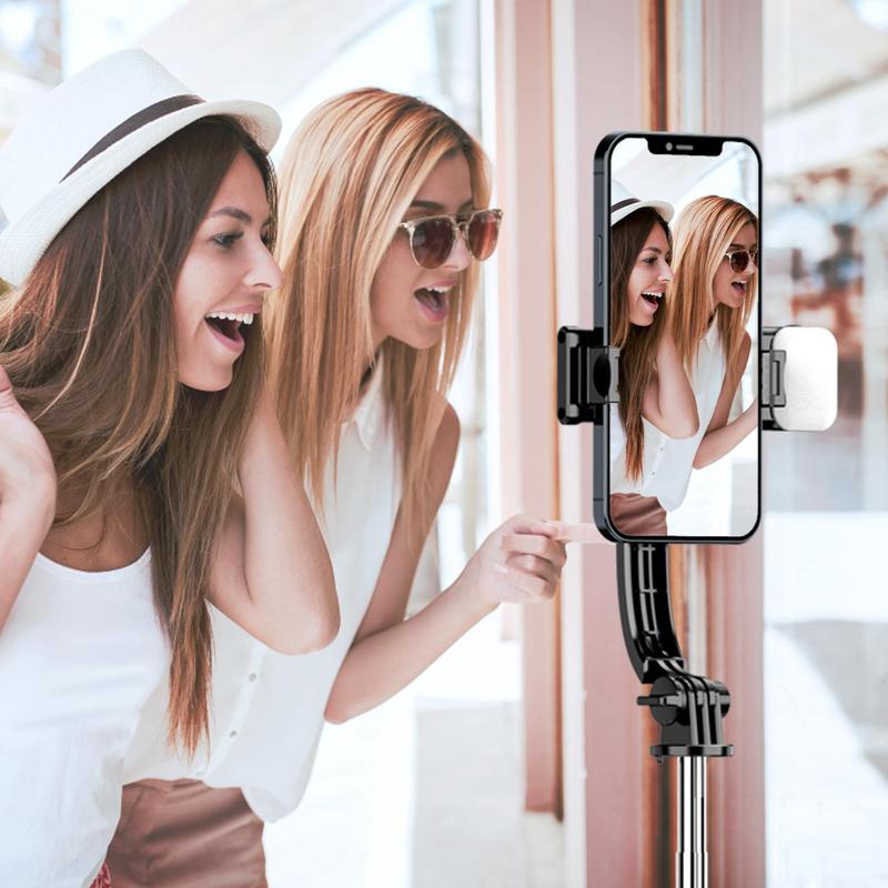 Portable Foldable Selfie Stick Tripod Stabilizer, Adjustable Light Modes Selfie Stick With Fill Light & Remote Control, Extendable Selfie Stick For Vlog Live Streaming
