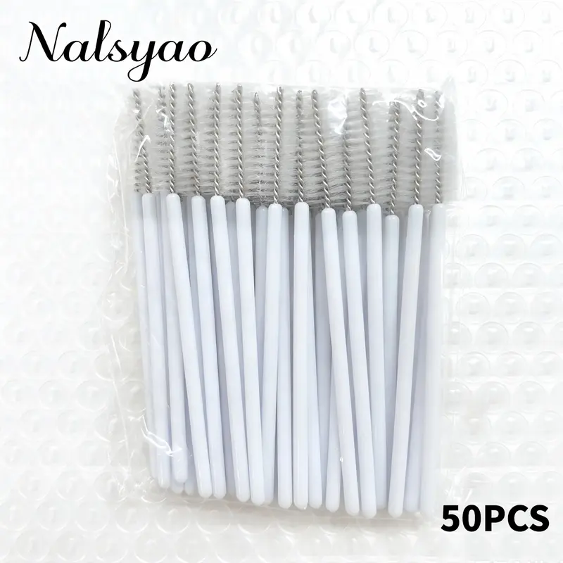 50 Pack Disposable Eyelash and Eyebrow Brushes, Perfect for Mascara Application and Extension Care. Hygienic and Easy to Use. Fine Tips for Precise Brushing and Grooming.