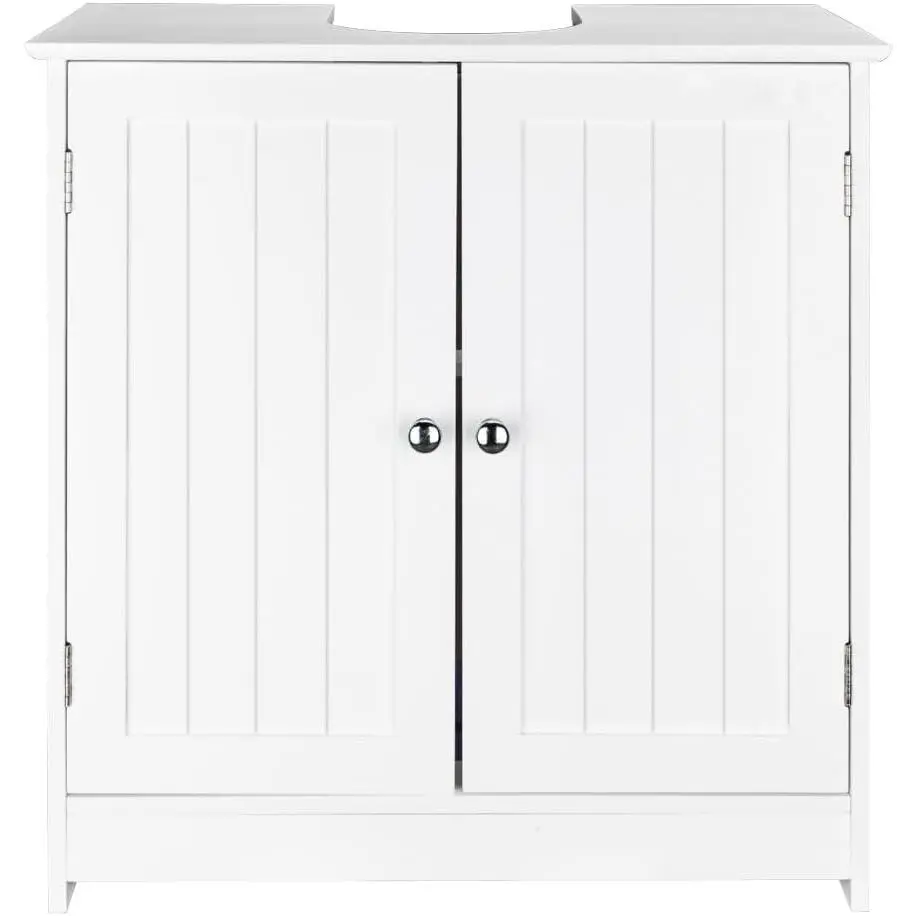 Pedestal Sink, Storage Cabinets with Two Doors and Adjustable Shelves Under Sink Organizer Bathroom Vanity Storage, Home Furniture, White