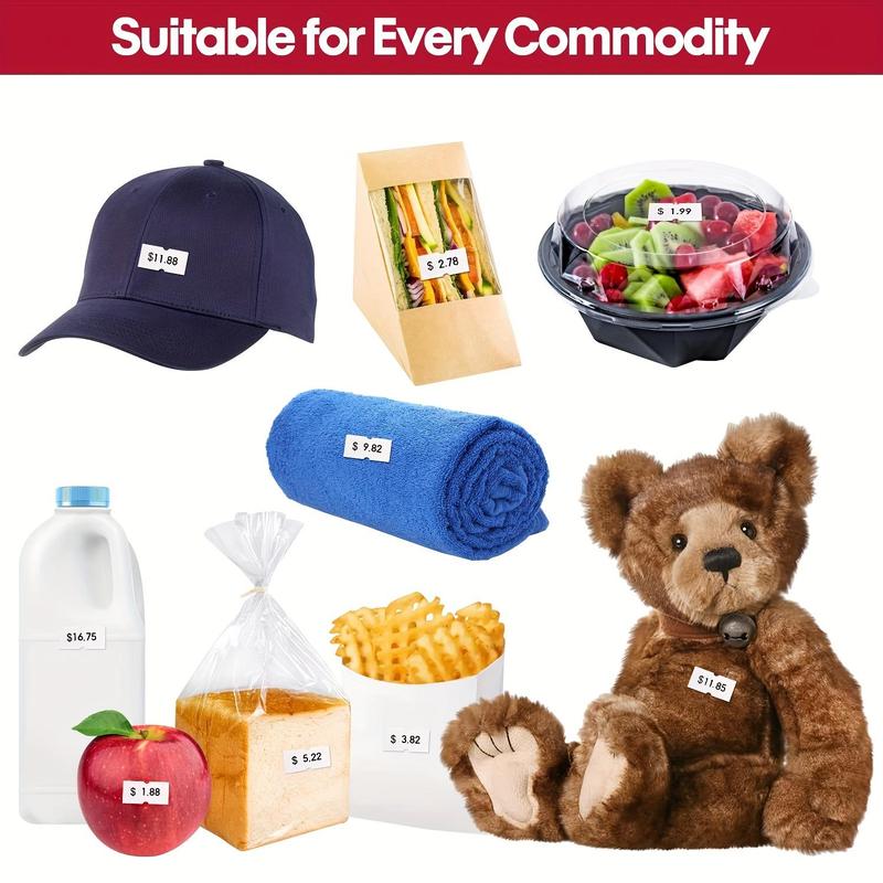 Price Tagger Kit, 1 Set Price Tag Gun with 5000 Blank White Labels & 3 Ink Refills, Label Maker for Office, Retail, Garage, Moving