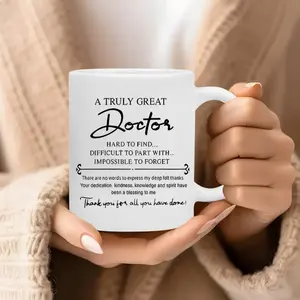 11 oz ceramic mug with inspirational quotes - Sincere retirement, birthday or Christmas thank-you gift - Black and white design, suitable for healthcare professionals, perfect gift for doctors