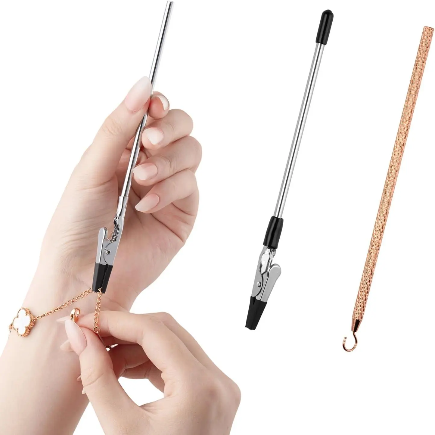 2 count Bracelet Helper Tool Easy to Put  Yourself | Portable Fastener Helpers Tool for  Clasps, Necklace, Zippers, Crafts