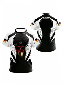 Men's Germany Football T-Shirt, Sports Tees, Essential Fan Gear, German Coat of Arms Design, Quick-Dry Breathable Fabric, Perfect for Matches & Training