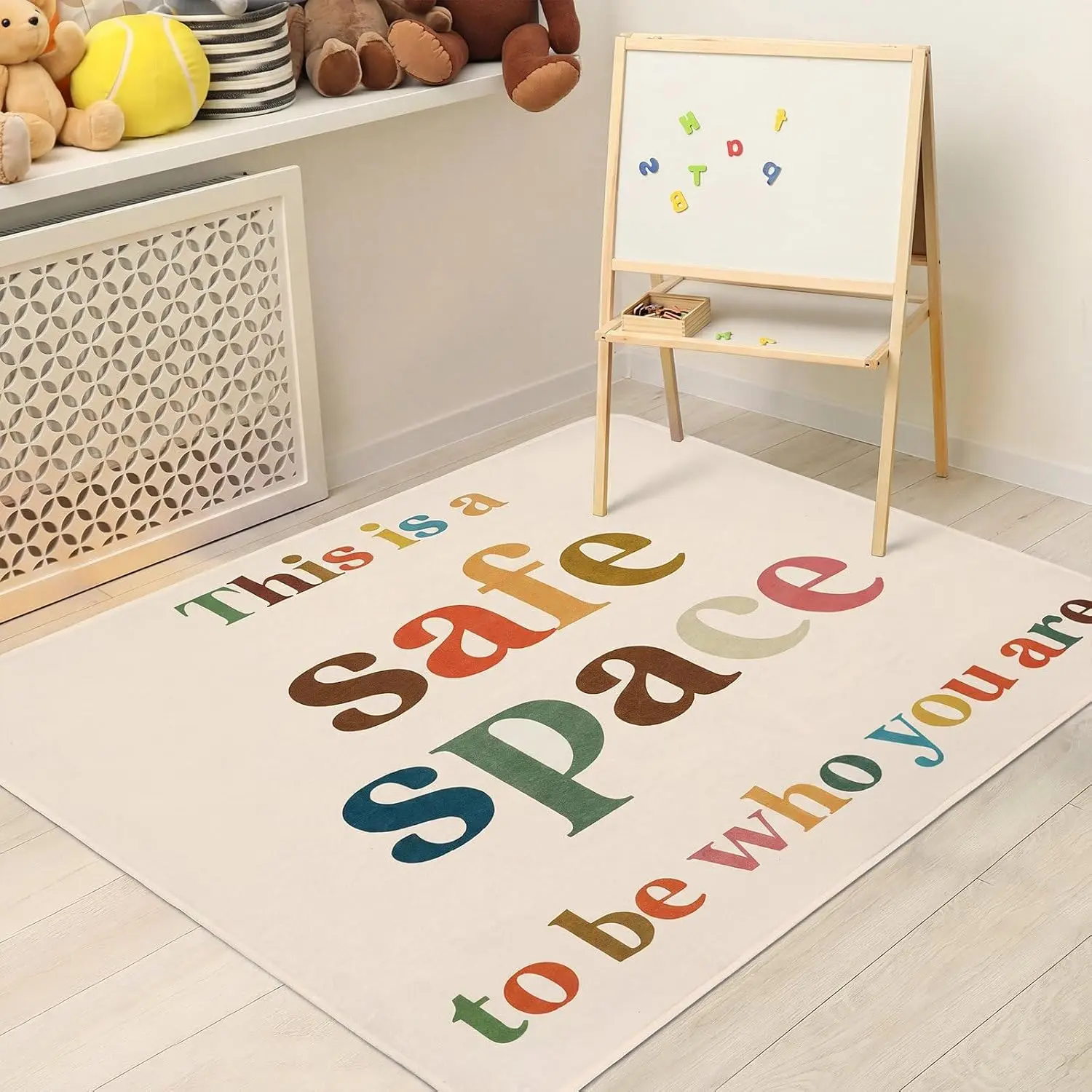 3.3 x 4 ft Safe Space Classroom Rug Boho  Office Decor Calming Safe Space Decor Mental  Floor Mat for  Office Counselor Bedroom Calm Down Corner