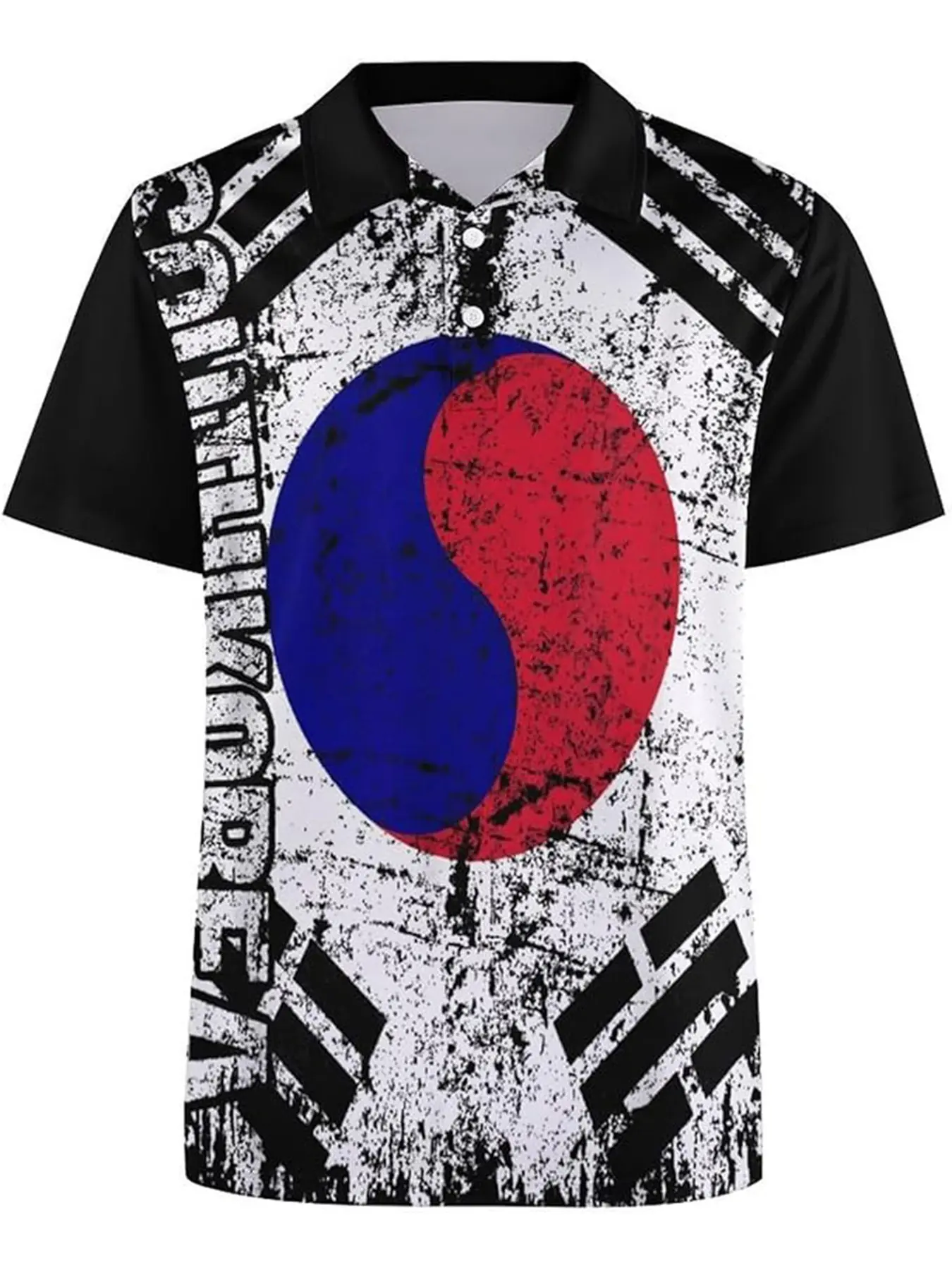 Unisex Polo Shirt, South Korea Football Design, Breathable Stretch Fabric, Outdoor Sports Wear, Ideal for Soccer Matches & Casual Daily Use