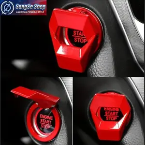 Carbon Fiber Texture Car Engine Start-Stop Button Cover, Decorative Switch Button Trim, Anti-Scratch Interior Car Accessory for Cars and SUVs