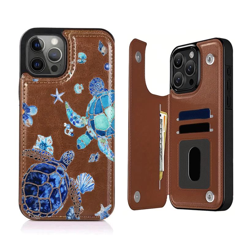 Phone Case - Turtle/Wallet Card Holder, Credit Card Slot Phone Case, Fashionable Trendy Coin Pouch, with Card Slot Function, can store bank cards, transit cards, and various other cards. Suitable for iPhone 17/16/15/14/13/12