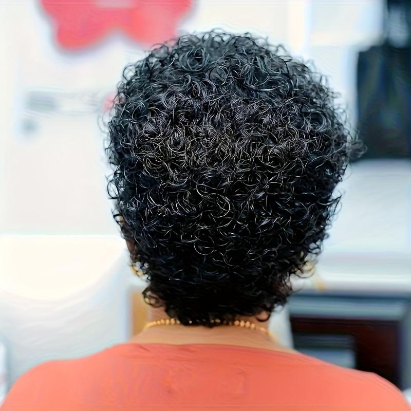 New 2025 Arrivals Brazilian Virgin Human Hair Short Curly Bob Wig for Women - Glueless Pixie Cut with 180% Density Afro Kinky Curls, Soft Breathable Layered Style, Rose Net Cap for All Ethnicities, Versatile Hair Wig |   Elegant Hair Style |   Glueless Wi