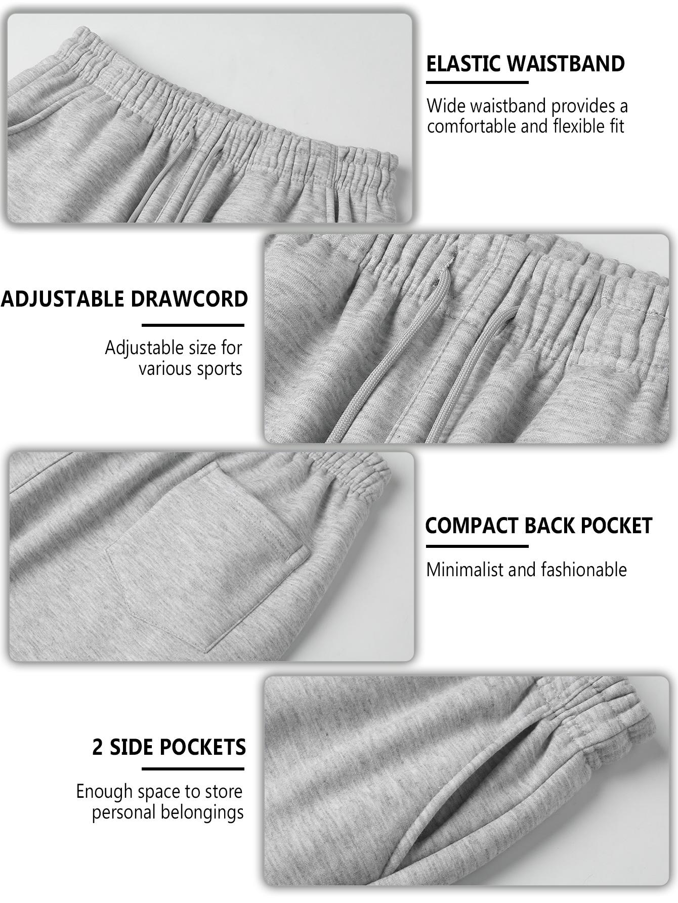 [2 Pack Solid Color Joggers] Men's Ankle-Length Sports Pants for All Seasons - Comfortable & Versatile Workout Running Sweatpants in Black Grey Beige & Dark Grey Two-Piece Set of Solid Color Sports Pants Made from Durable Polyester Fibers