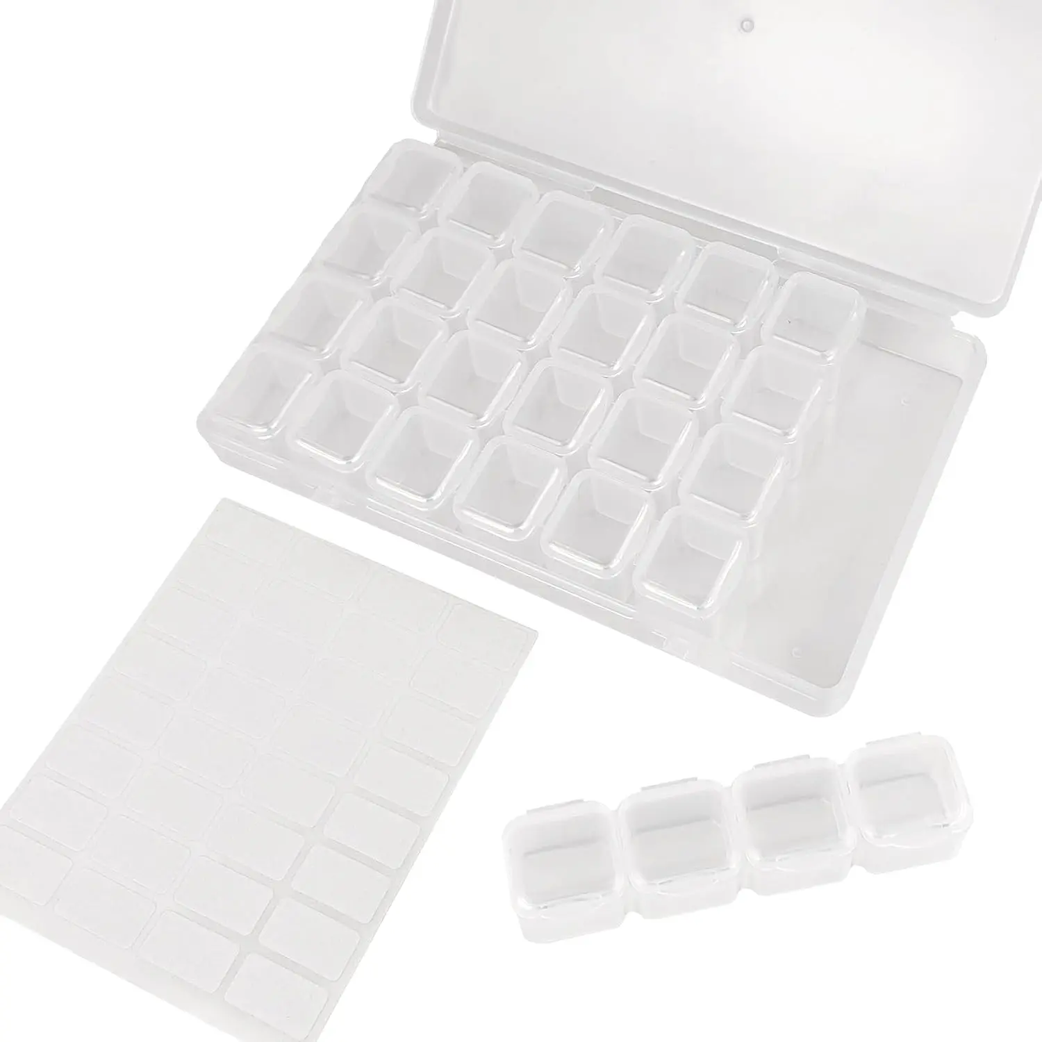 1 Pack,28 Grids, Painting Bead Storage Containers, Arts Crafts Storage Boxes, Includes Label Sticker (1)