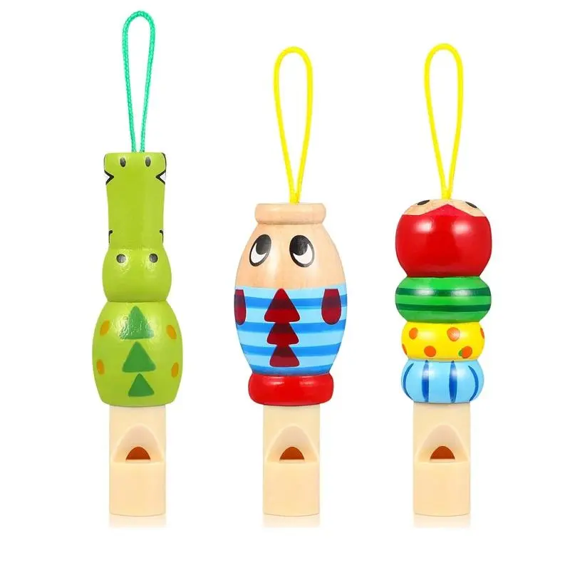 6PCS Unisex Animal Shapes Wooden Whistles, Cartoon Music Instruments, Baby+Kindie Developmental Educational Party Favors (Toys & Hobbies, Classic & Novelty, Stress Relief)