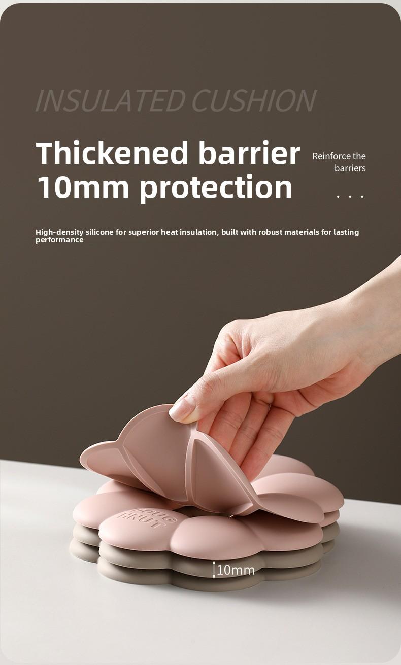 FaSoLa silicone heat-resistant mat, high-temperature resistant and anti-scalding, kitchen pot mat, coaster, thickened and foldable dining table tableware mat
