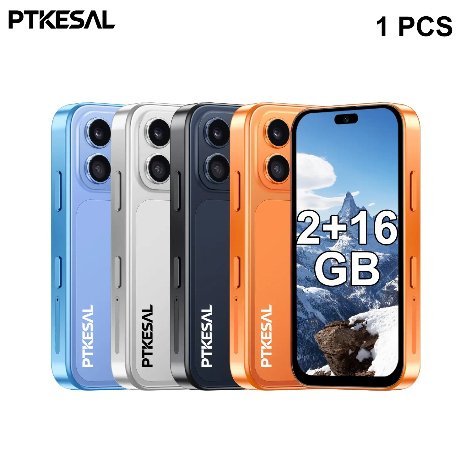PTKESAL-Xs17 Pro Smart Kids Phone, 2gb RAM+16GB Storage, 3.75 Inch Screen, Android 10.0, Dual Sim, 2500mah Battery, 4-Core Processor