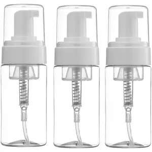 3Pcs 100ML 3.4oz Empty Clear Plastic Press Foaming Soap Pump Dispensers Spray Bottle Containers With Atomizer For Soap Foam Lotion Bathroom Accessory