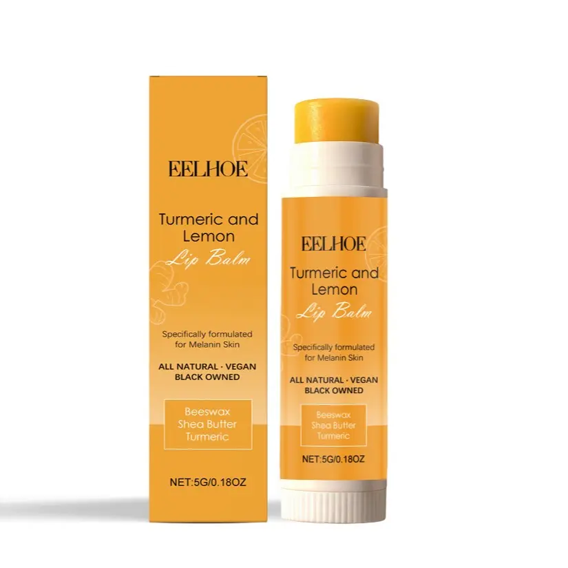 Eelhoe Turmeric Lemon Lip Balm, Moisturizing and Shining Lips, Gentle Exfoliation, Daily Use, Hydrating and Cleansing, Soft and Smooth Lips