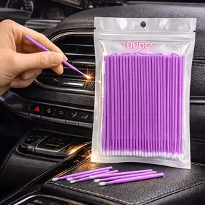 100 Disposable Micro Brushes, Precision Fine Tip Paint Applicators, Soft Bristles, Compatible with Nail Polish and Small Surfaces, Car Repair, Model Making