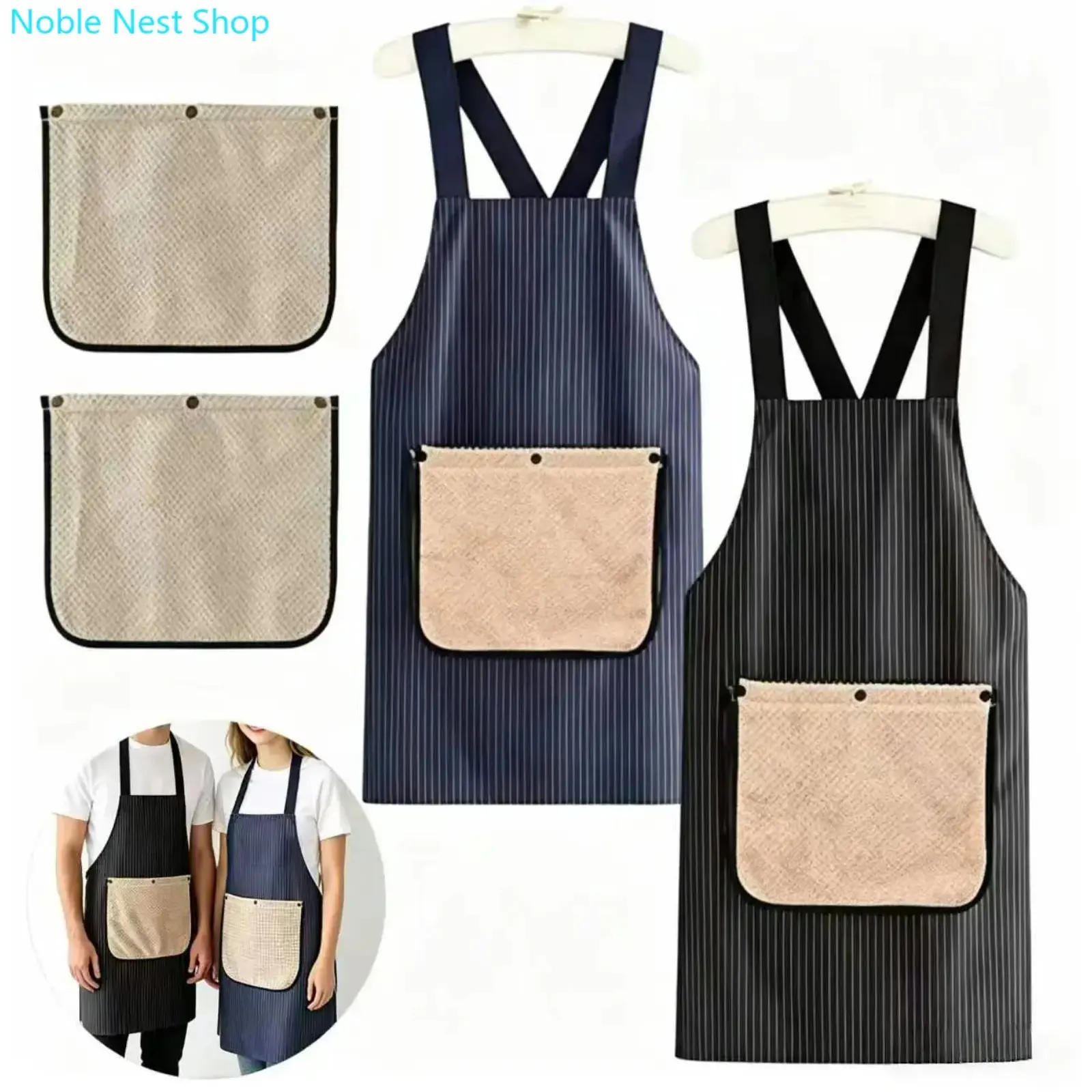 Psychology & Relationships Themed Waterproof Cotton Work Apron for Women, Lightweight Pocketed Adjustable Strap with Removable Towel Kitchen Cooking Baking Gardening